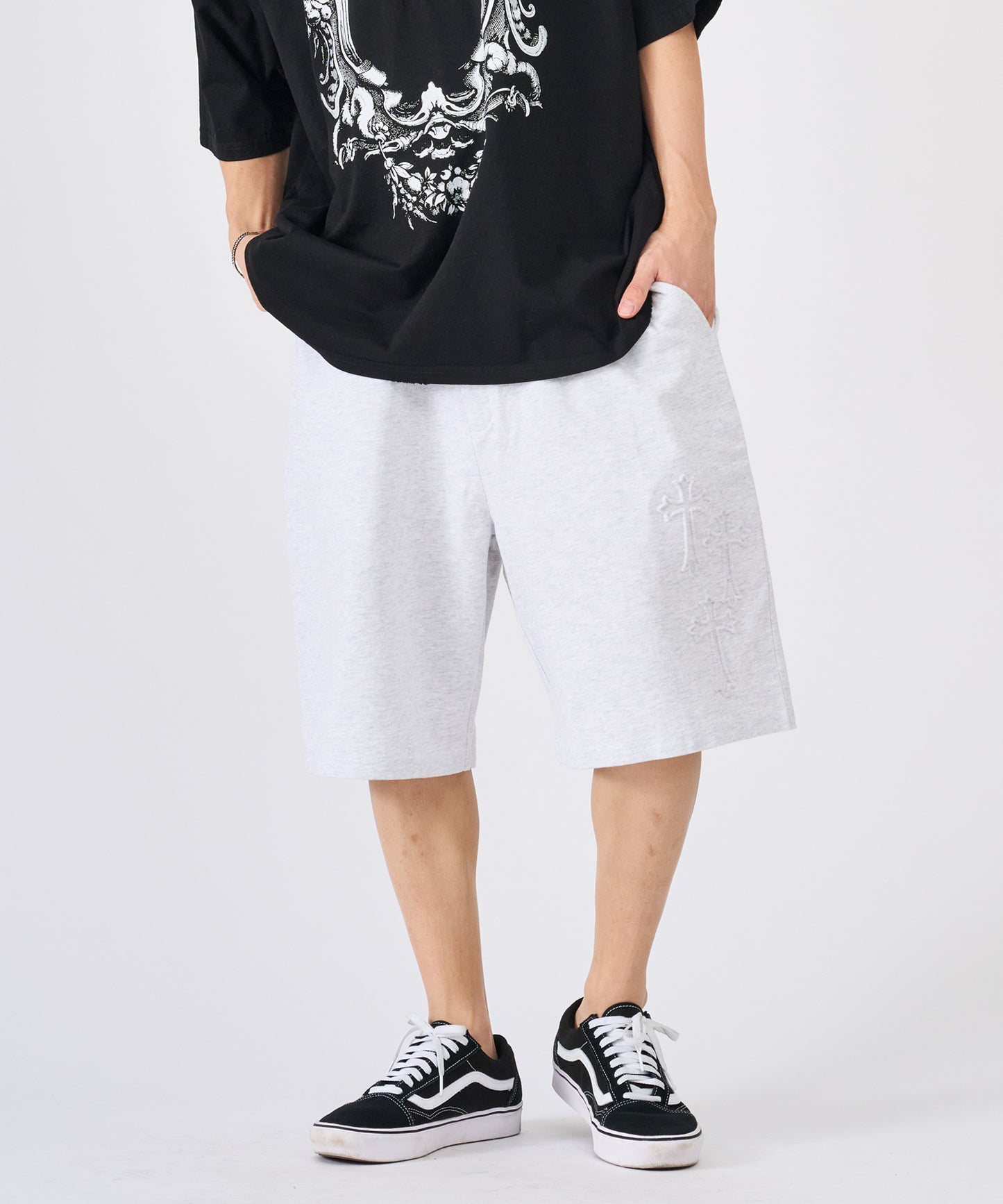 クロスエンボスショートパンツ