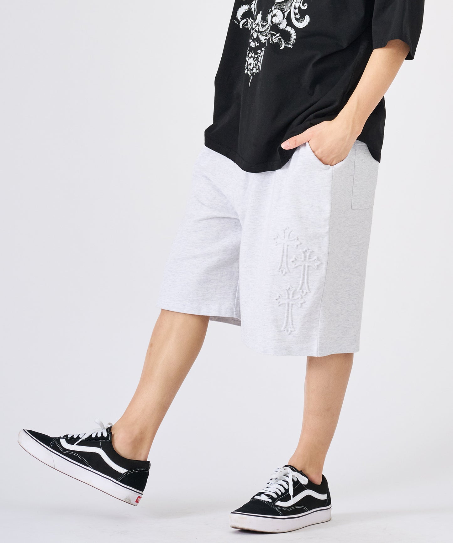 クロスエンボスショートパンツ