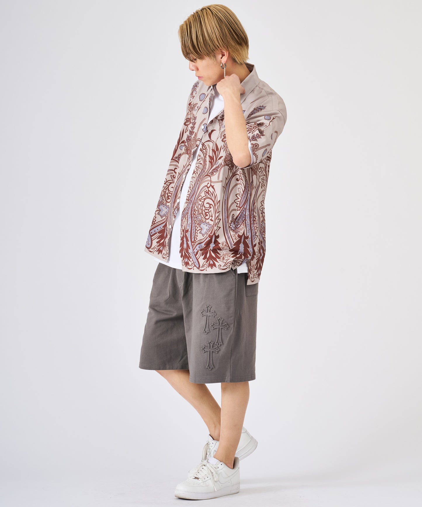 クロスエンボスショートパンツ