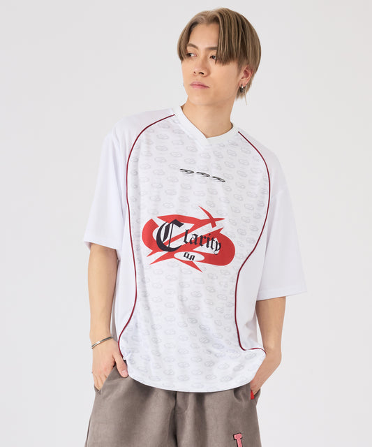 柄×無地切り替え半袖ゲームシャツ