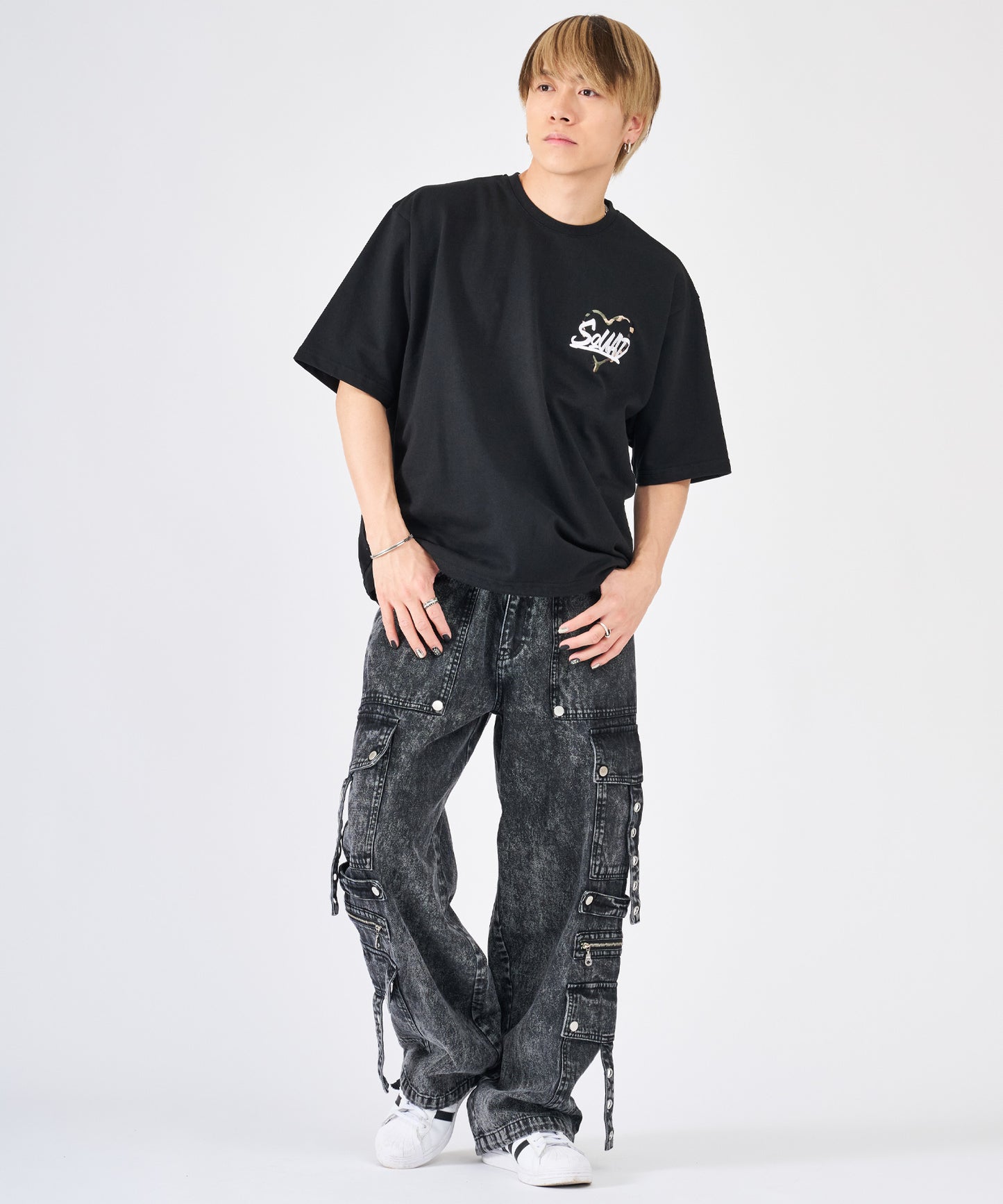ハートサガラ刺繍半袖Tee