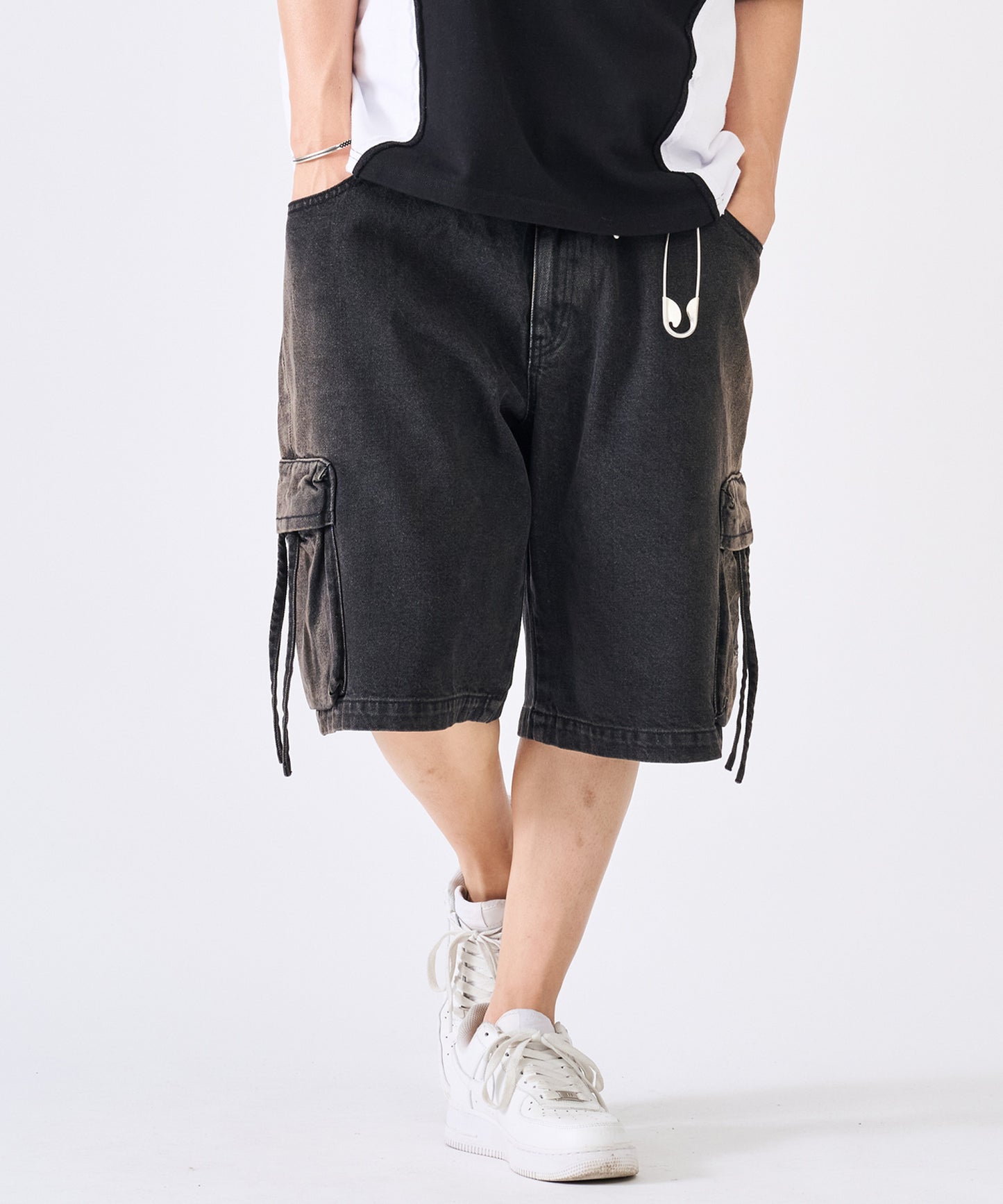 グラデーションブリーチカーゴショートパンツ