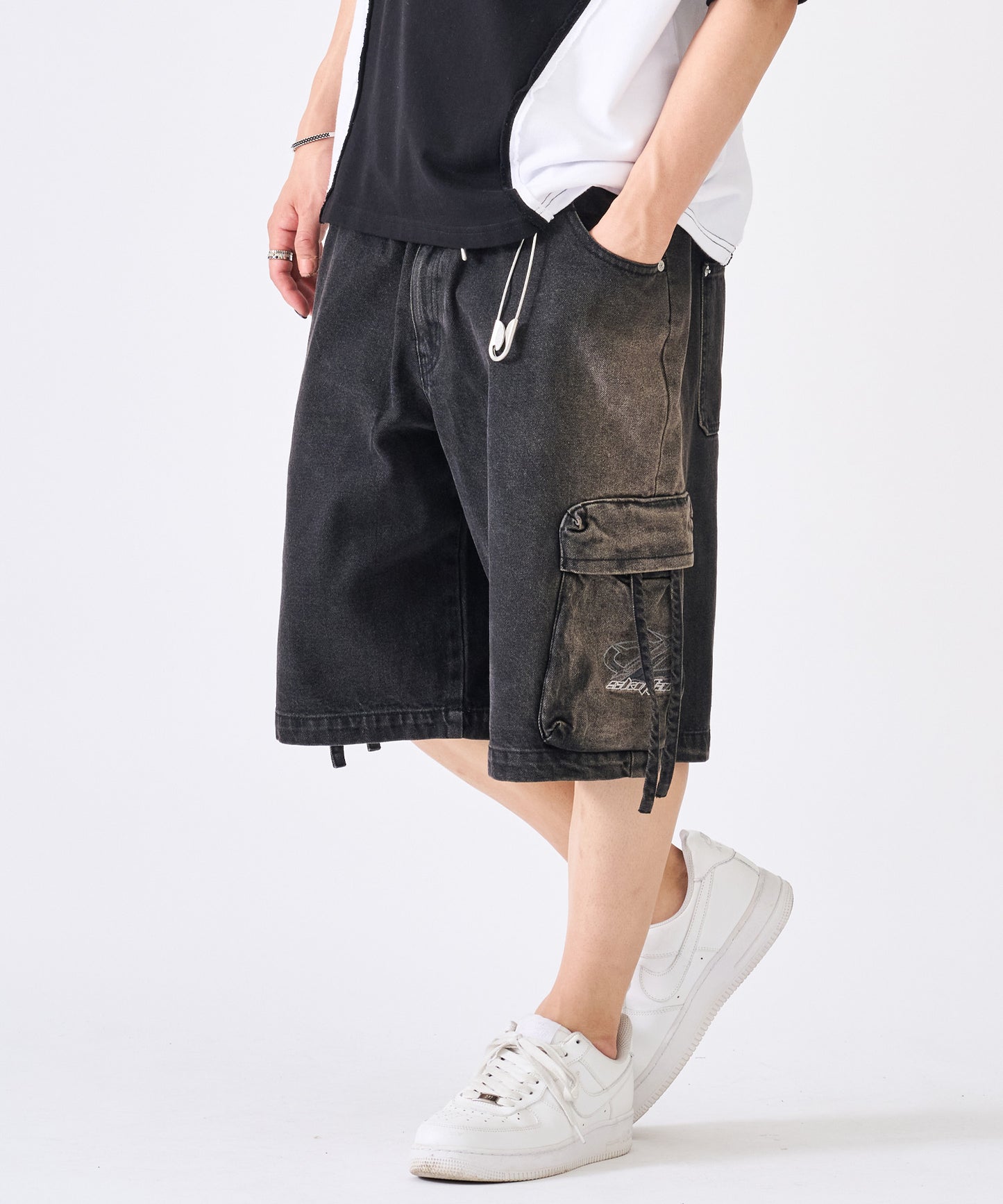 グラデーションブリーチカーゴショートパンツ