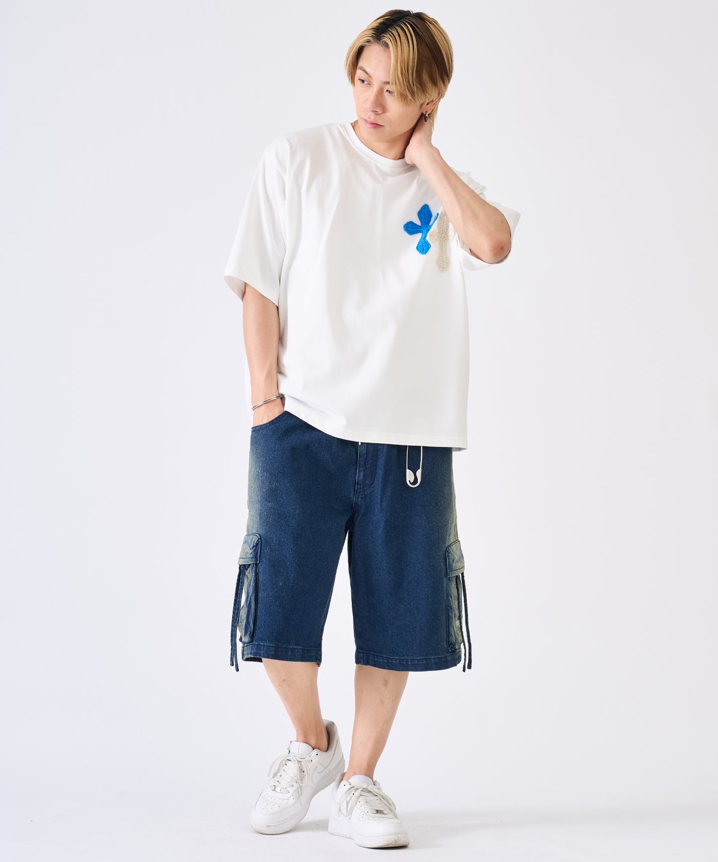 グラデーションブリーチカーゴショートパンツ