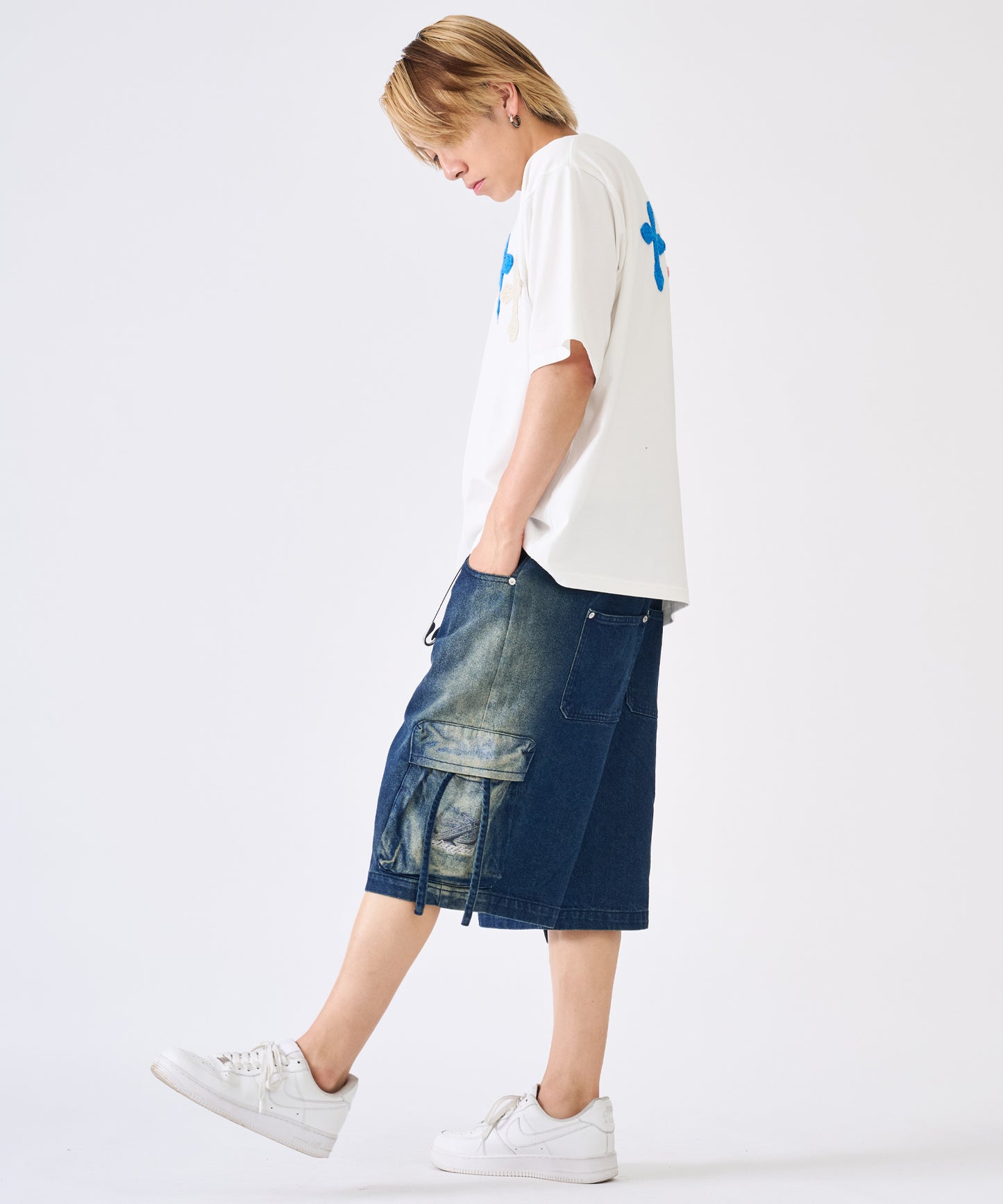 グラデーションブリーチカーゴショートパンツ