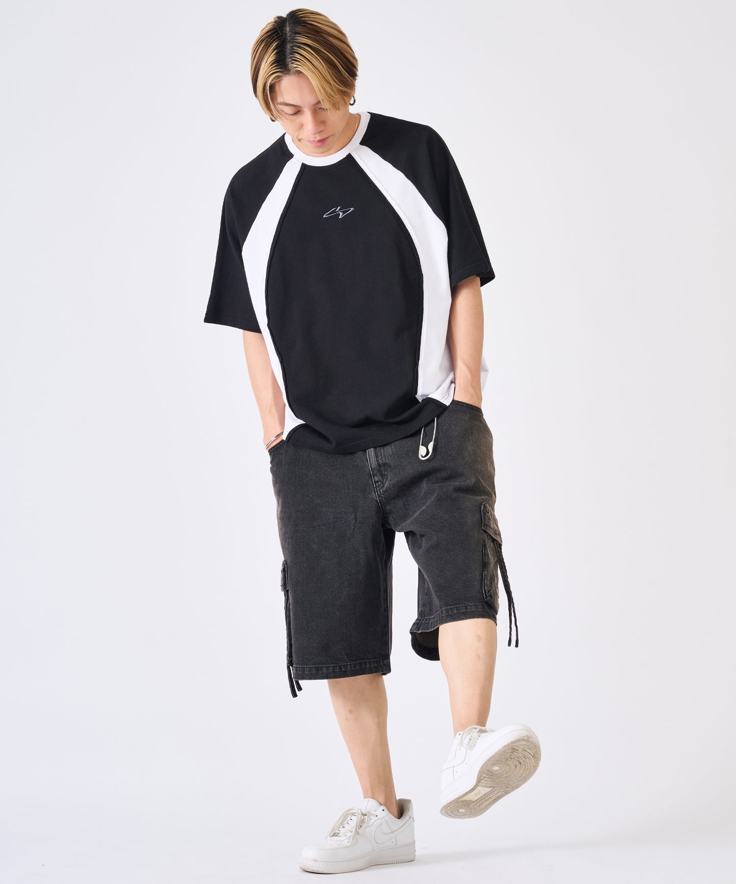 グラデーションブリーチカーゴショートパンツ