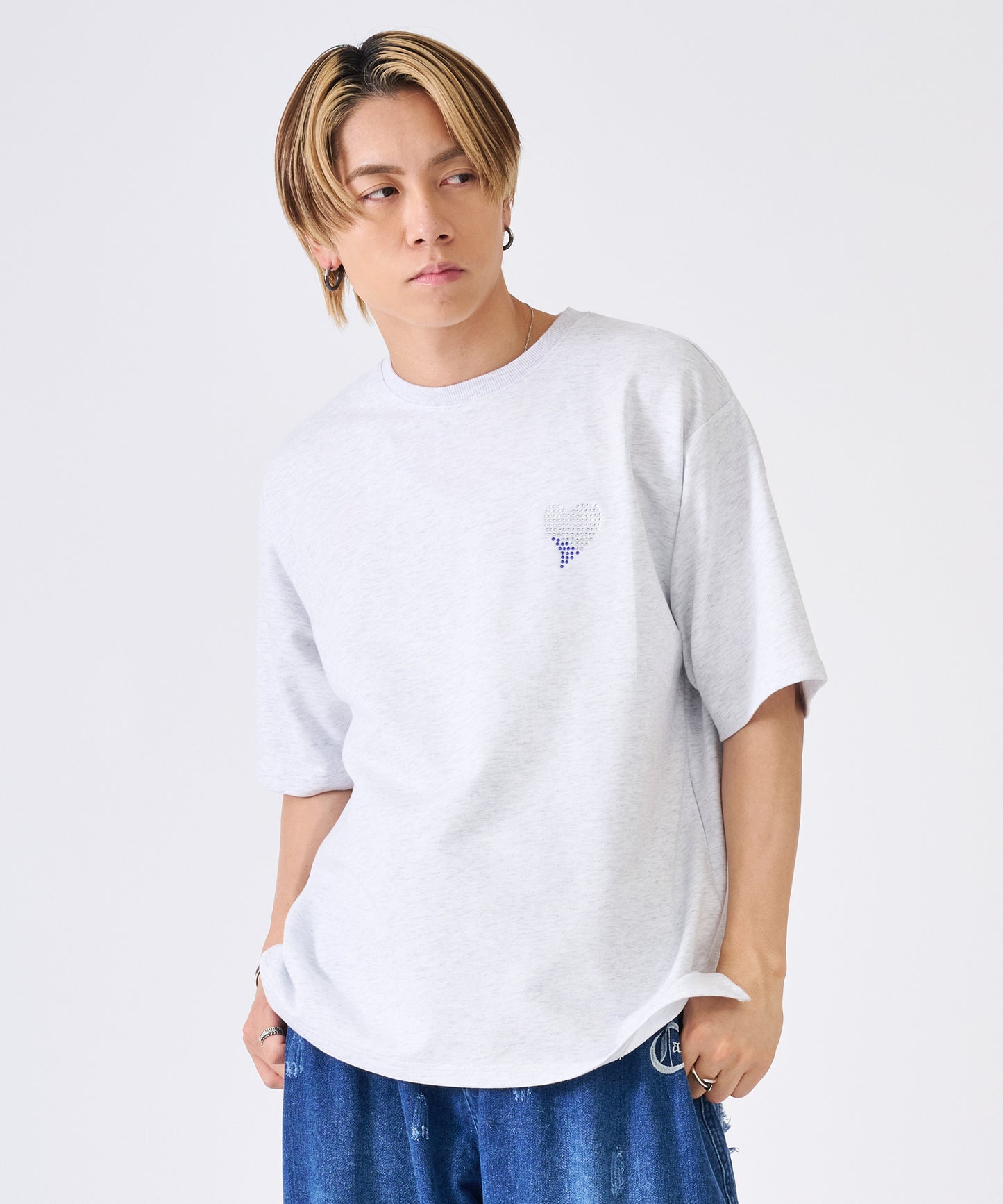 ハートラインストーンTee