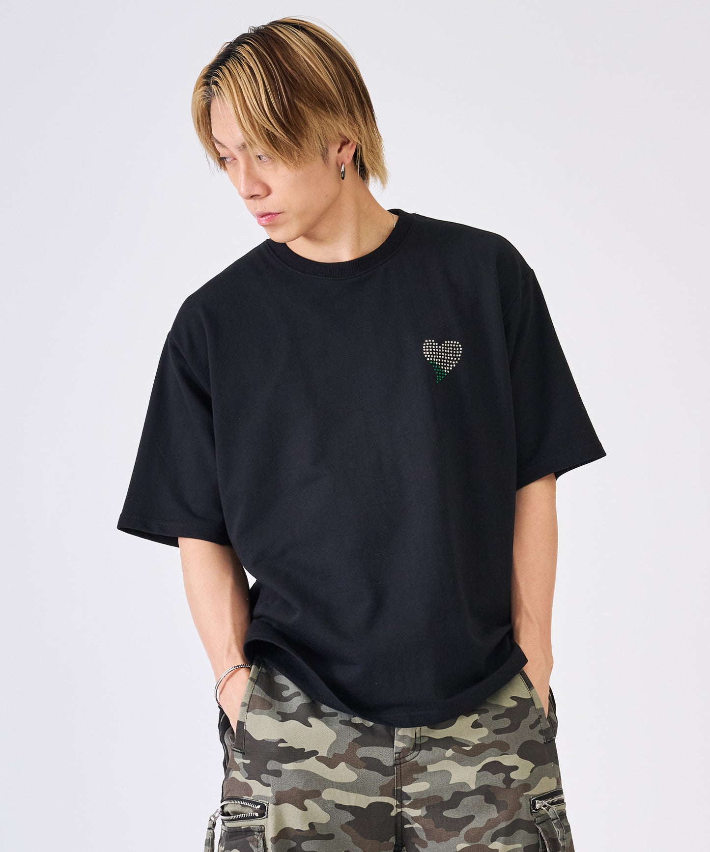 ハートラインストーンTee