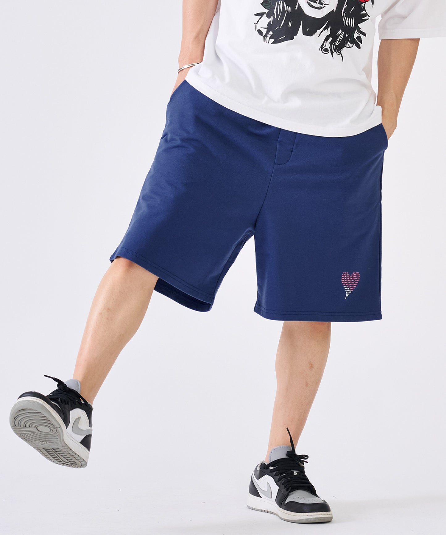 ハートラインストーンショートパンツ
