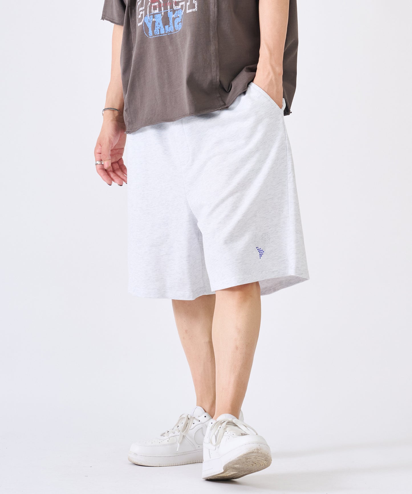 ハートラインストーンショートパンツ