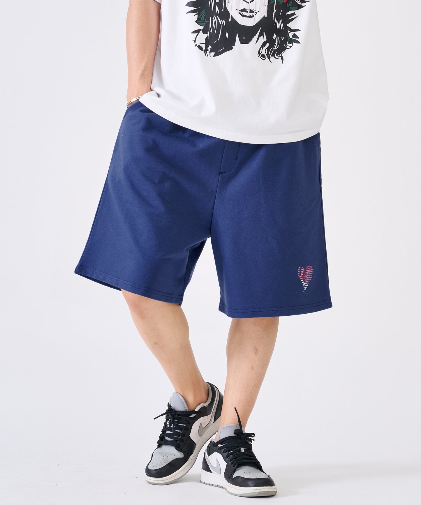 ハートラインストーンショートパンツ