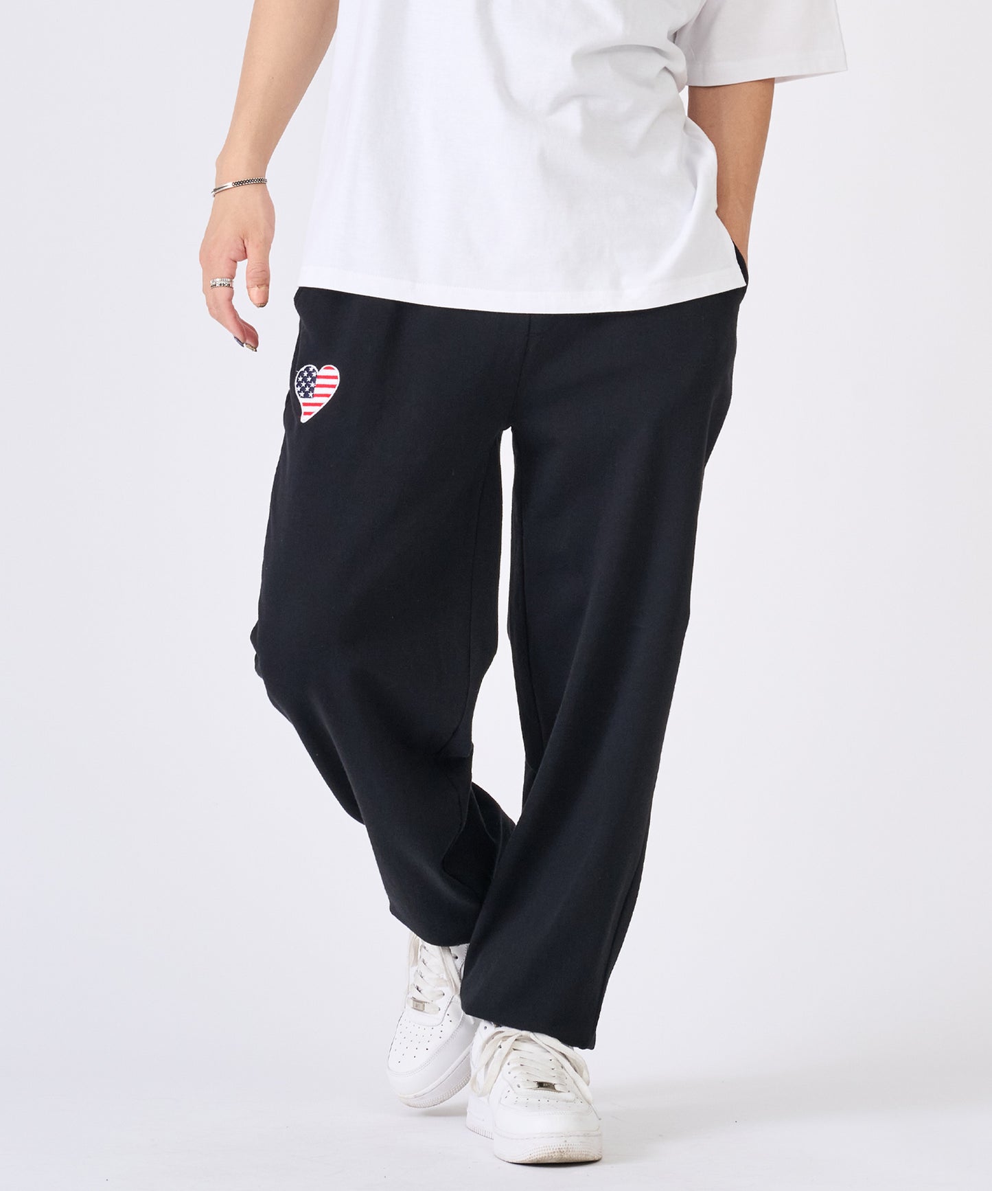 ハート刺繍ロングパンツ