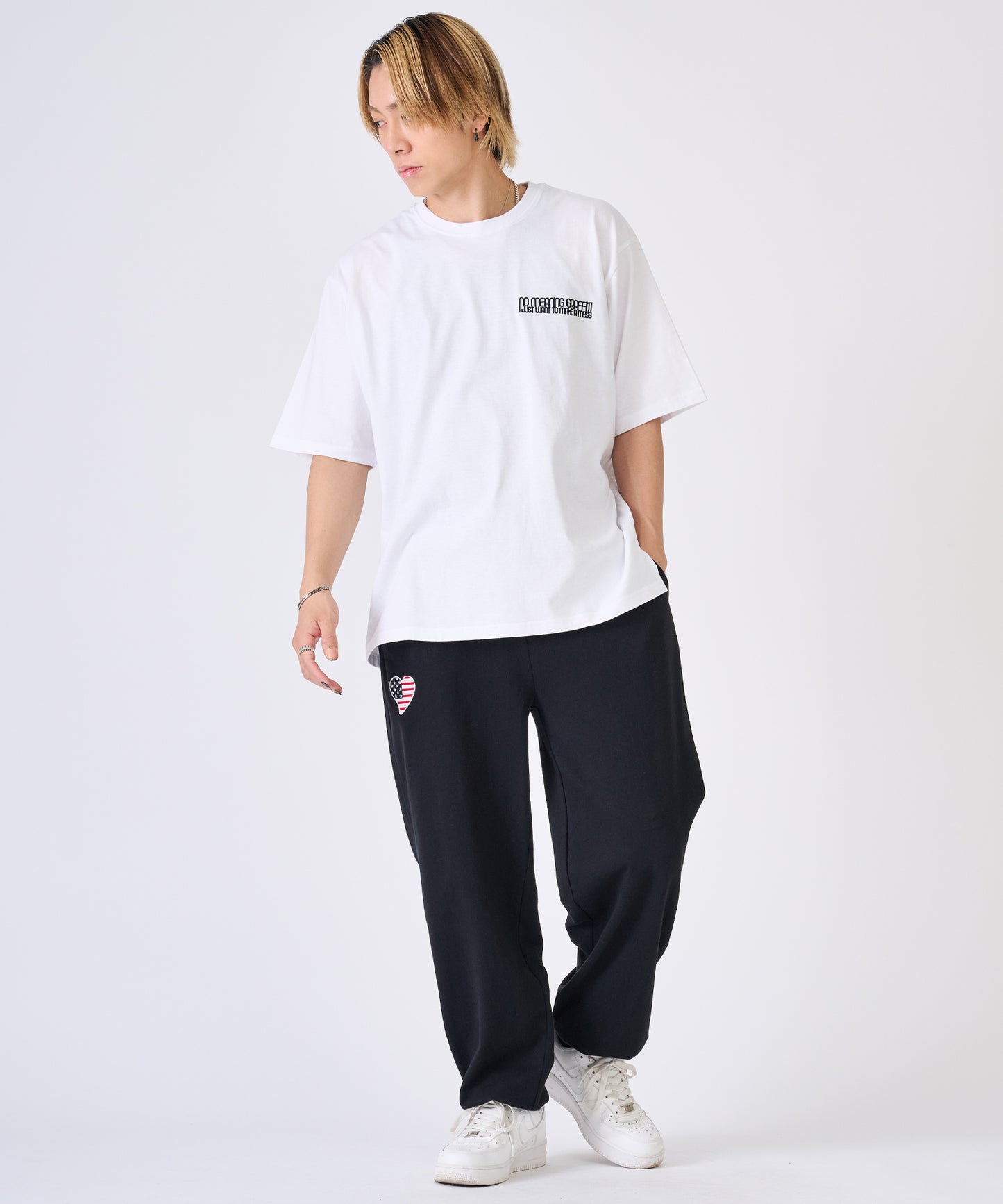 ハート刺繍ロングパンツ