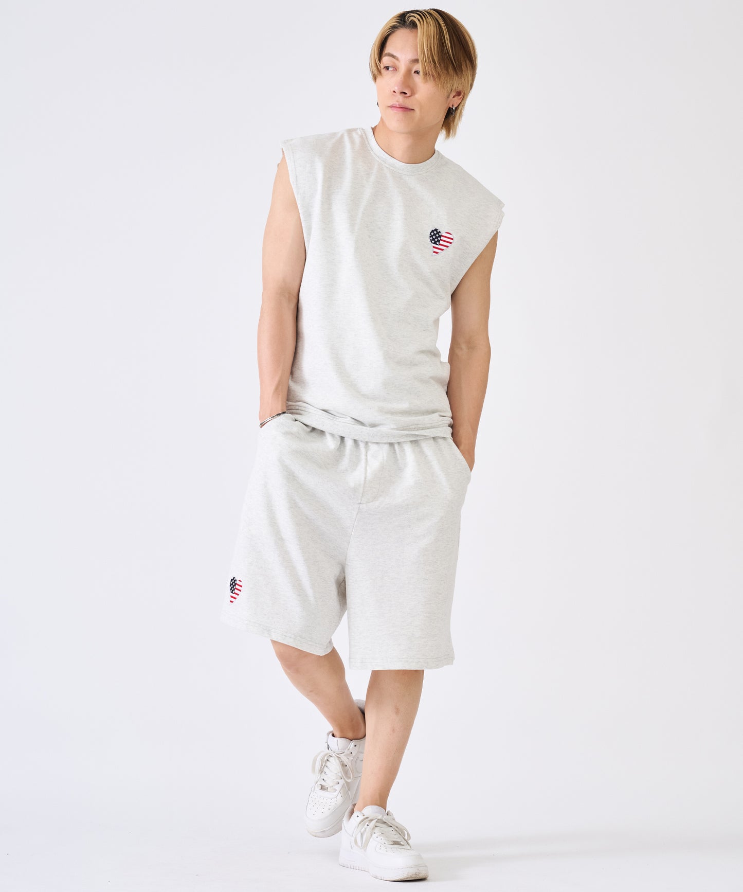 ハート刺繍セットアップ