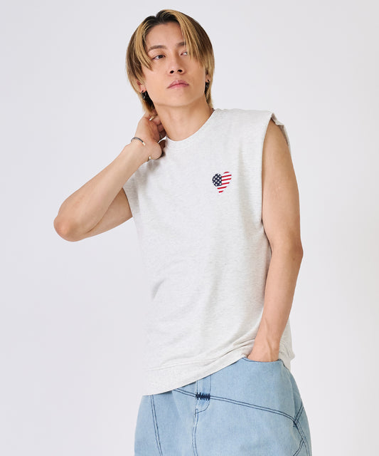 ハート刺繍ノースリーブ