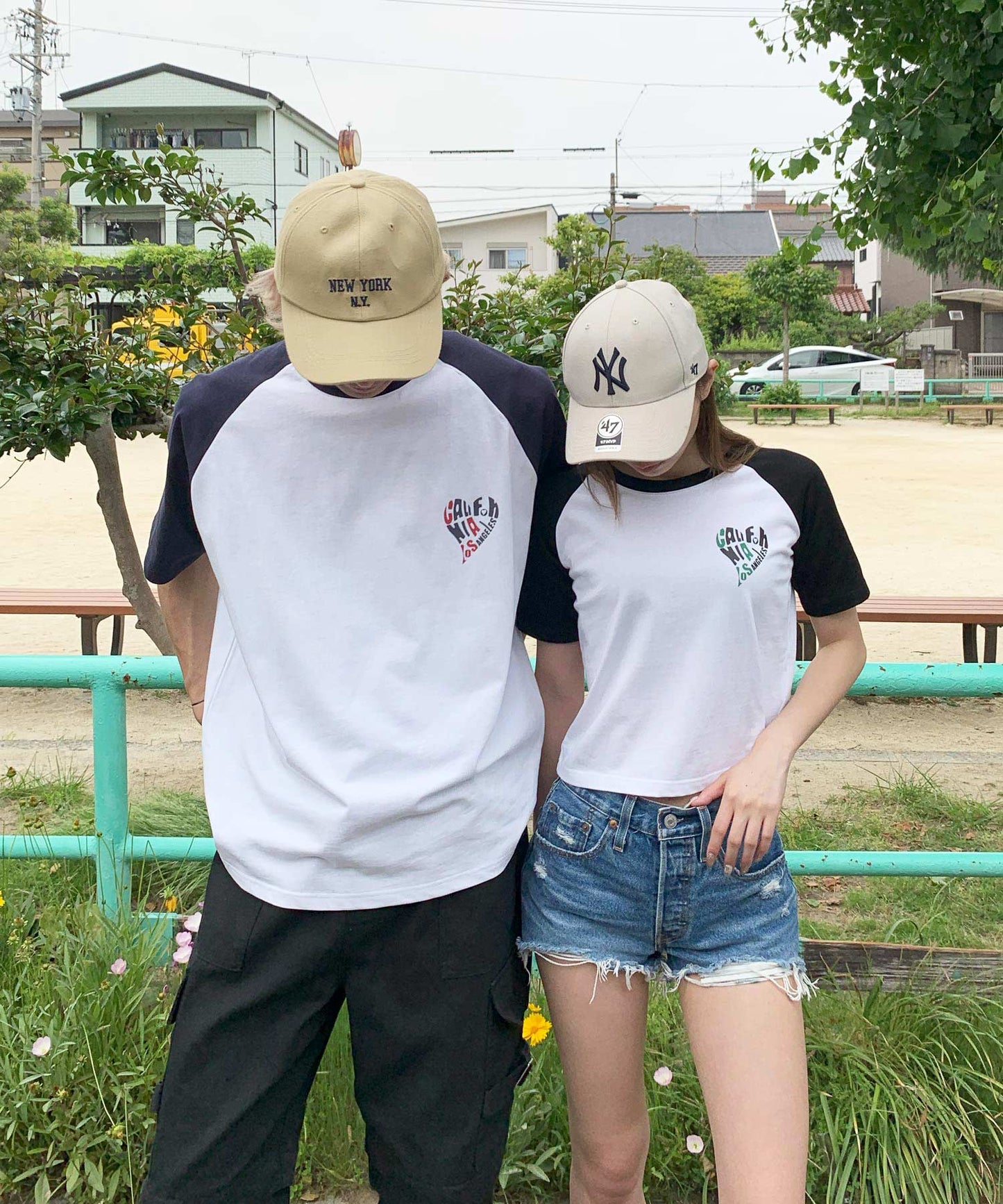 ラグラン配色Tシャツ