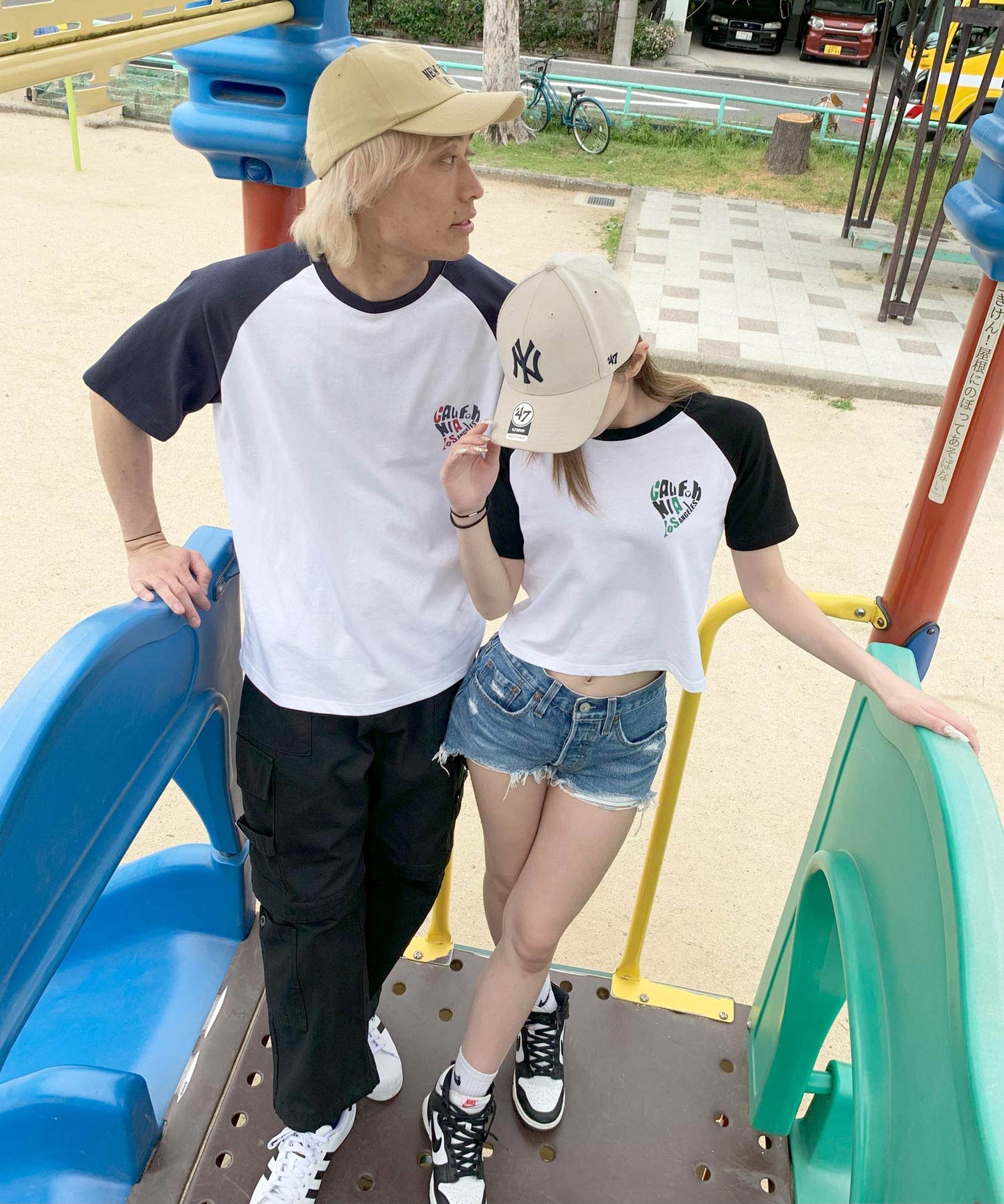 ラグラン配色Tシャツ