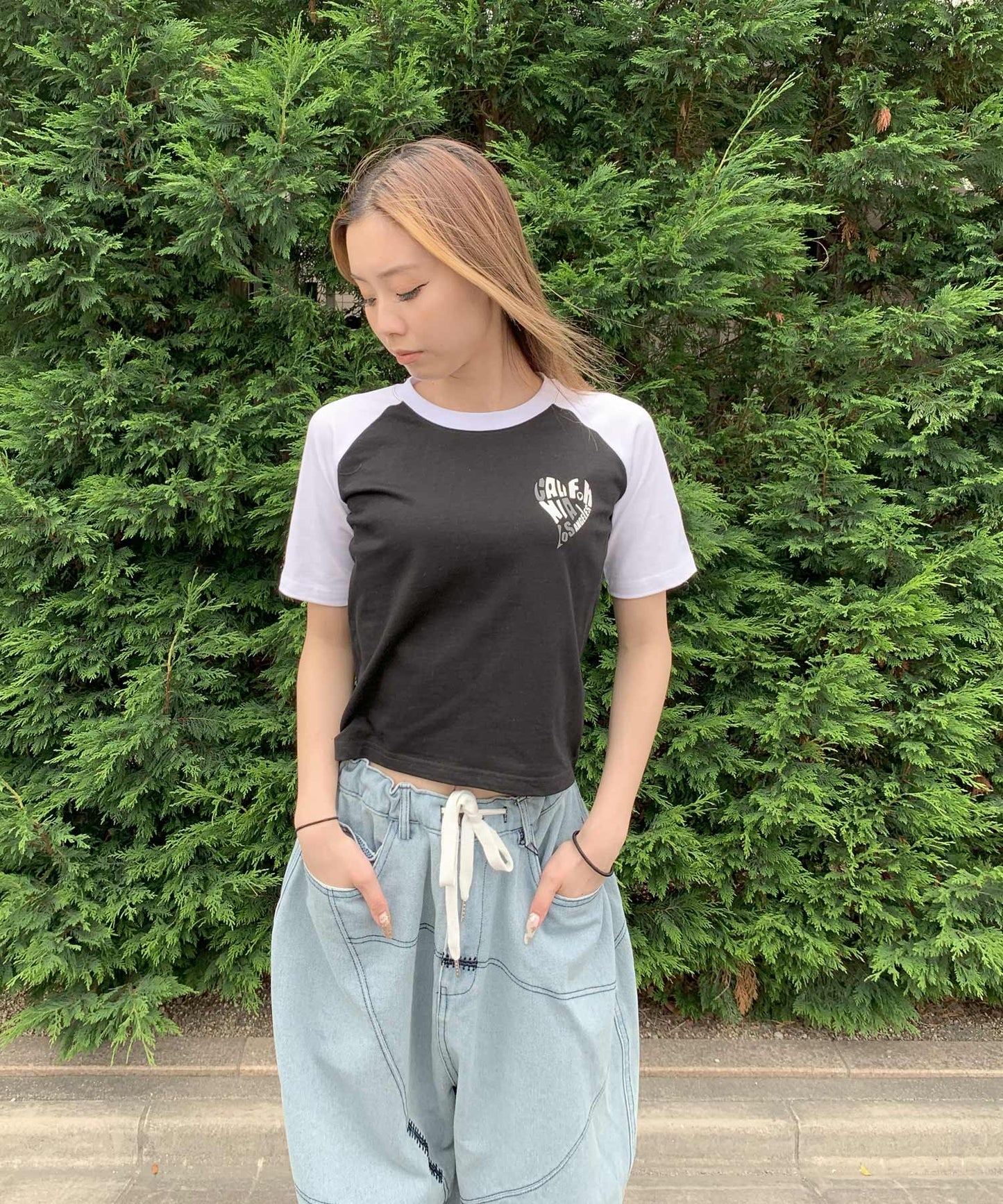 ラグラン配色Tシャツ