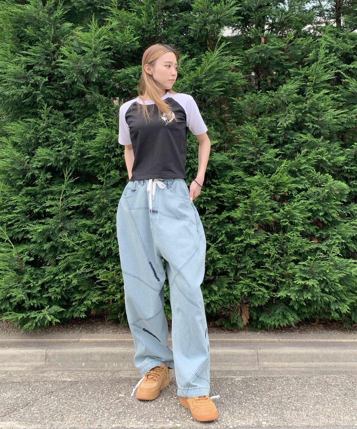 ラグラン配色Tシャツ