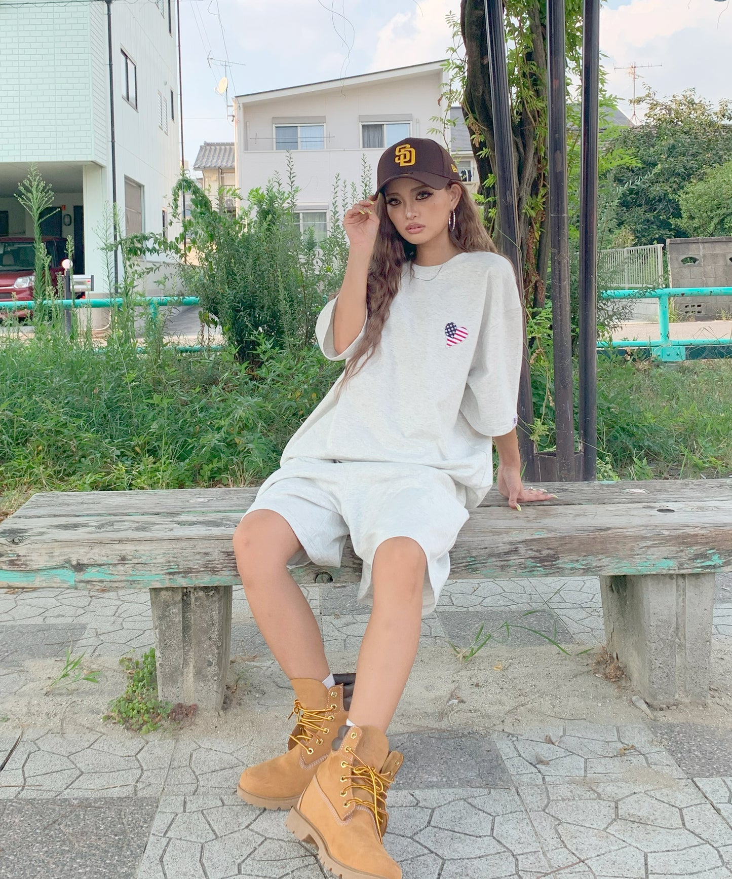 ハート刺繍セットアップ