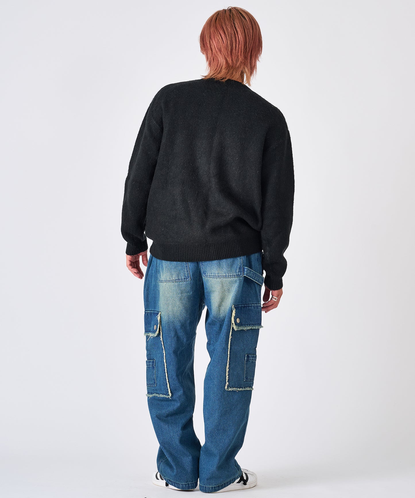 ハート柄モヘアタッチニット