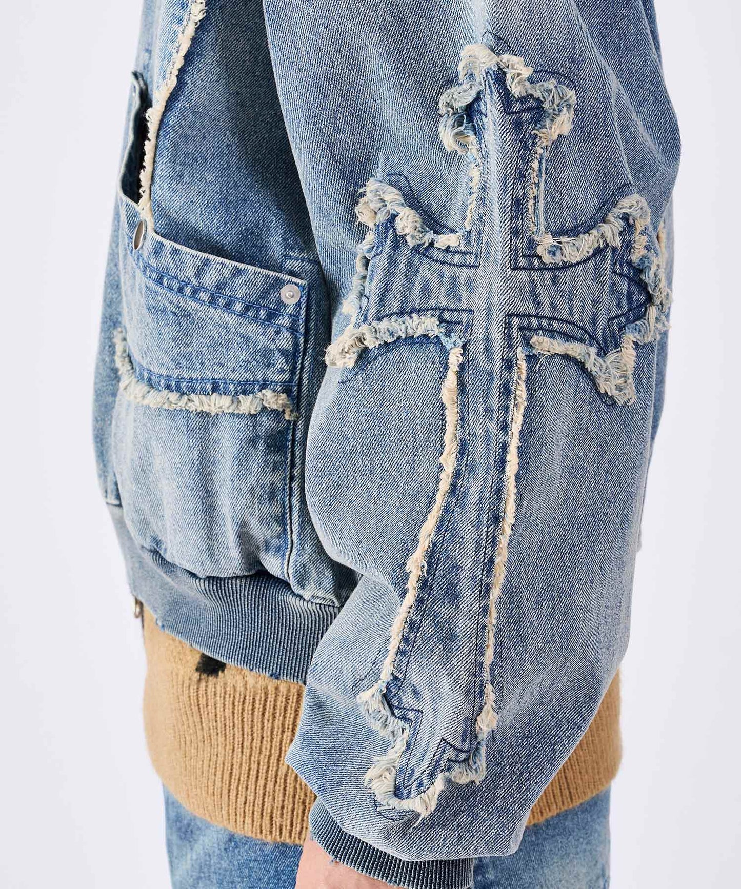 クロスフリンジZIPパーカー