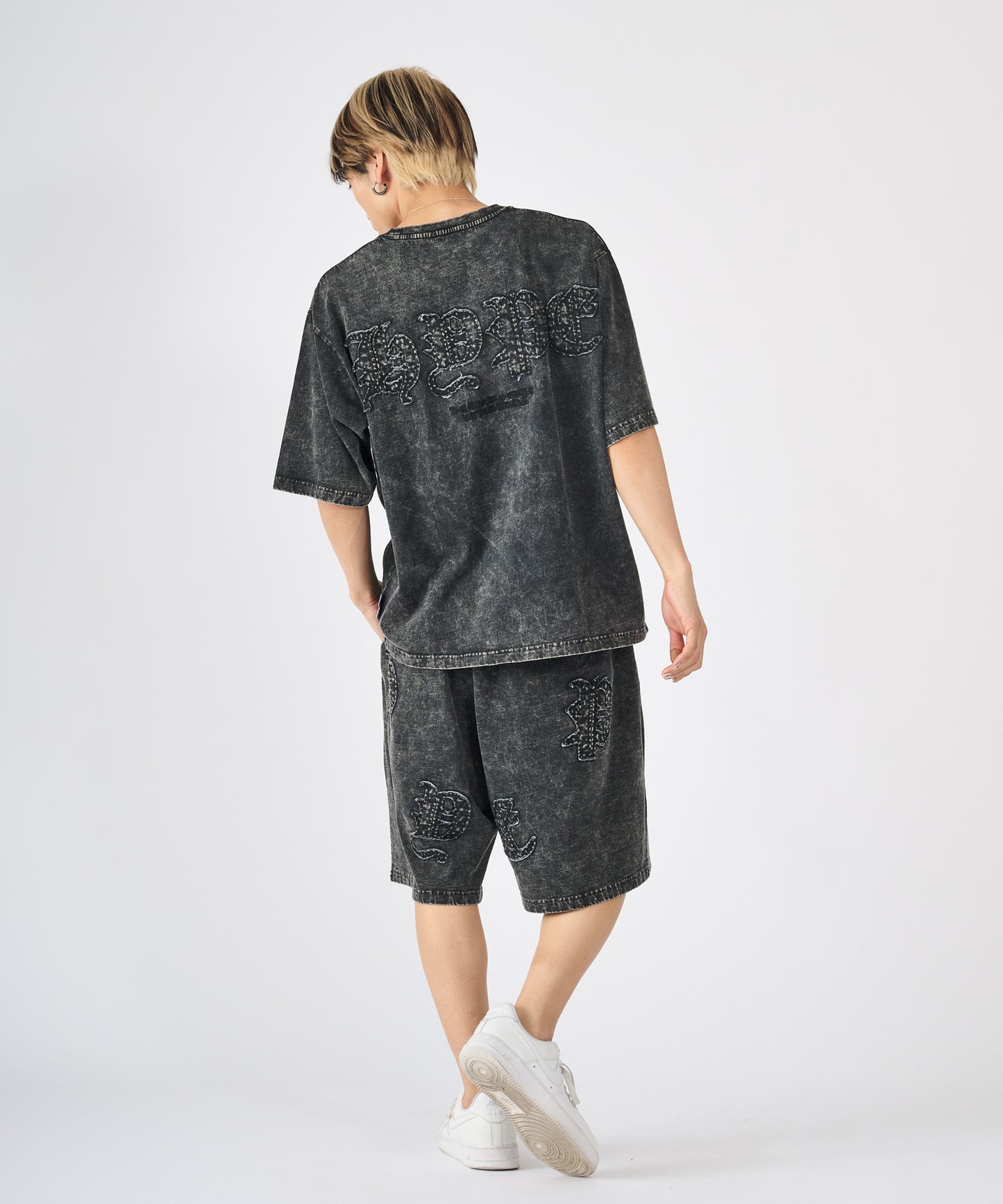 硫化天竺 ロゴアップリケ刺繍セットアップ