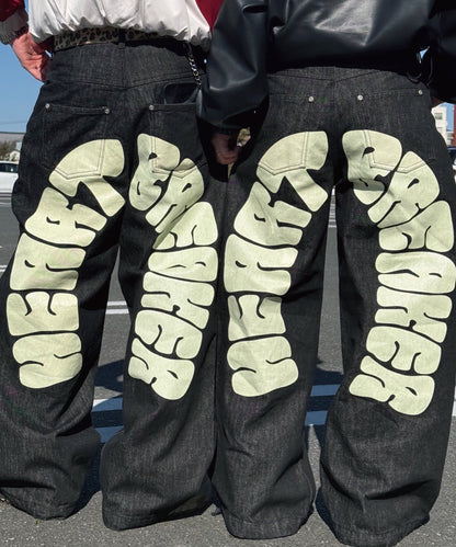 バックアーチロゴデニムパンツ