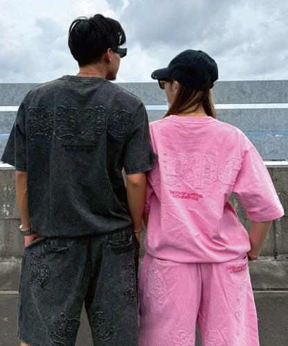 【2着で7,980円】Last Summer Special Vol.10 硫化天竺　ロゴアップリケ刺繍半袖Tシャツ