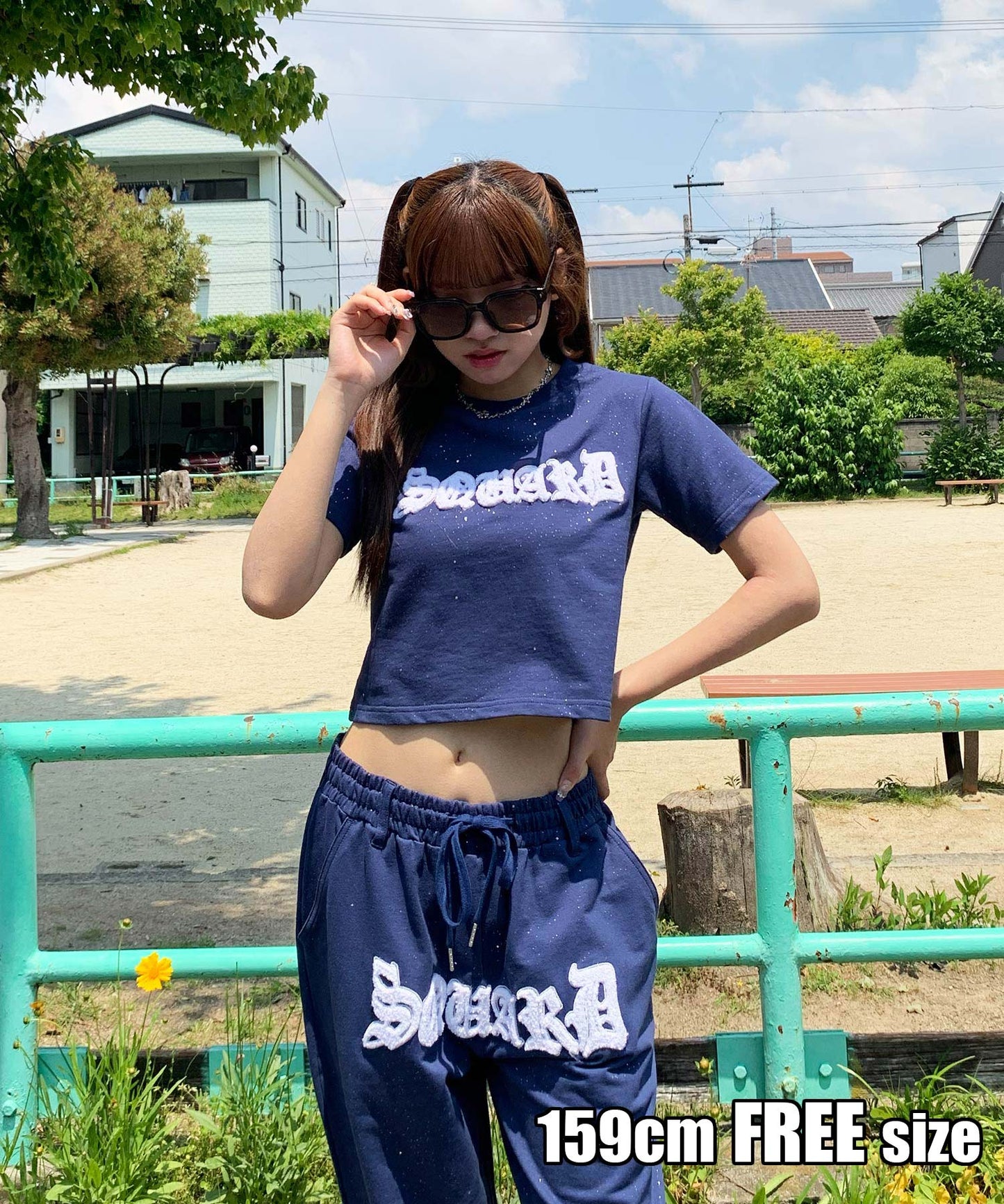 グリッターラメサガラ刺繍半袖Tシャツ