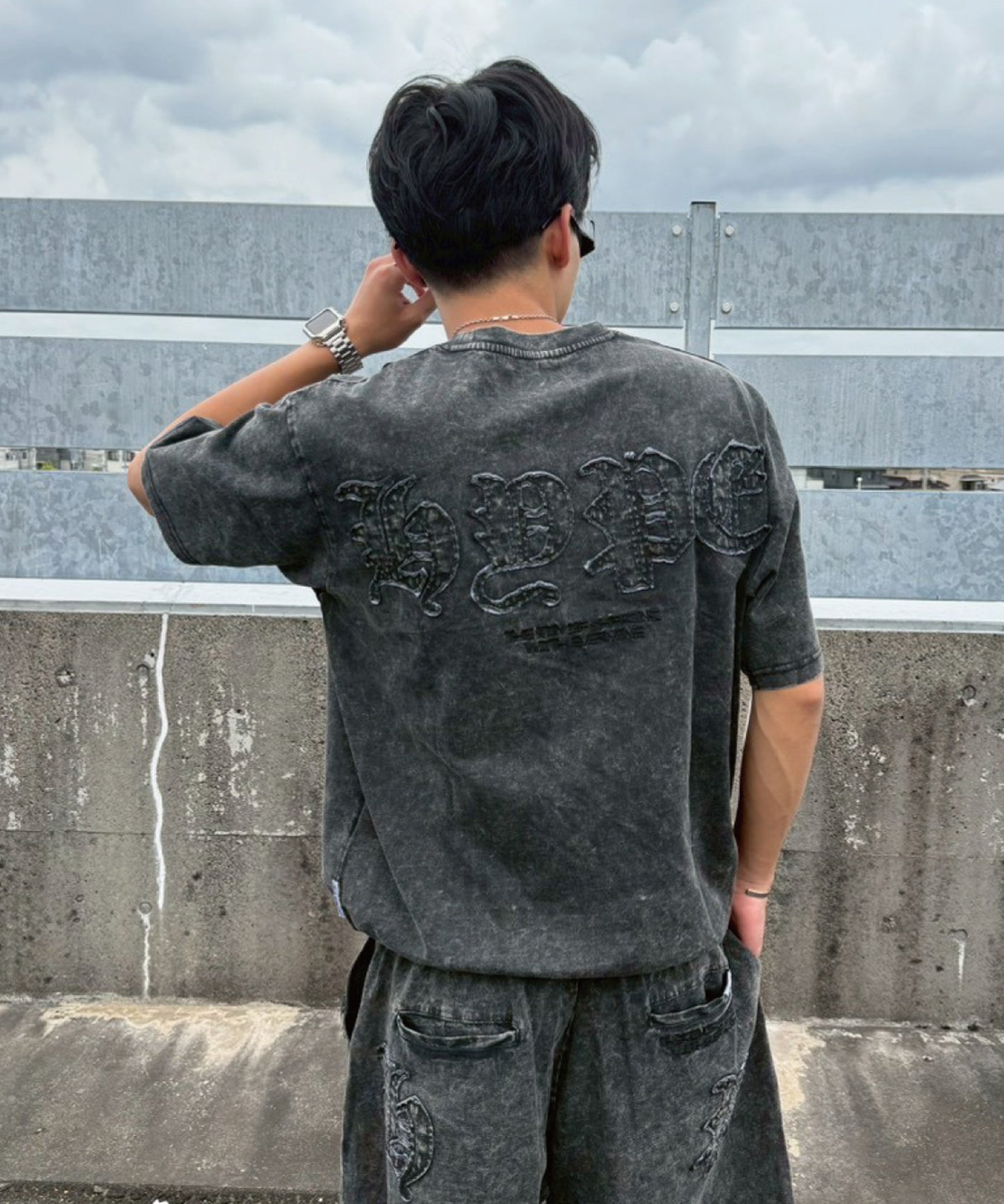 【2着で7,980円】Last Summer Special Vol.10 硫化天竺　ロゴアップリケ刺繍半袖Tシャツ