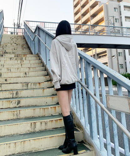 スエードエンボスプルパーカー