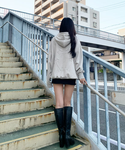 スエードエンボスプルパーカー