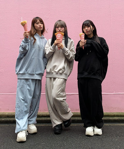 【HAPPY BOX】カットスエード　クロスエンボス セットアップ