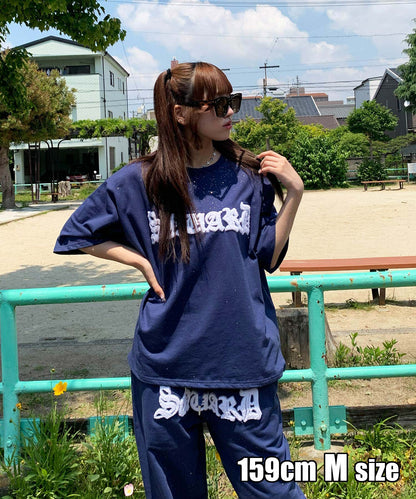 グリッターラメサガラ刺繍半袖Tシャツ