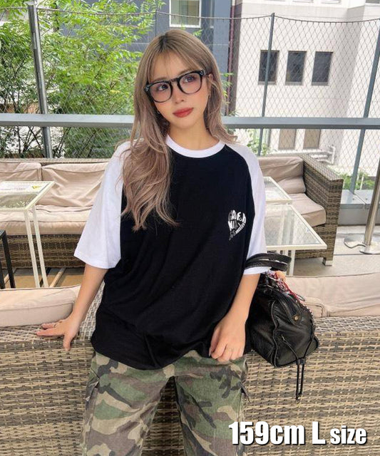 ラグラン配色Tシャツ