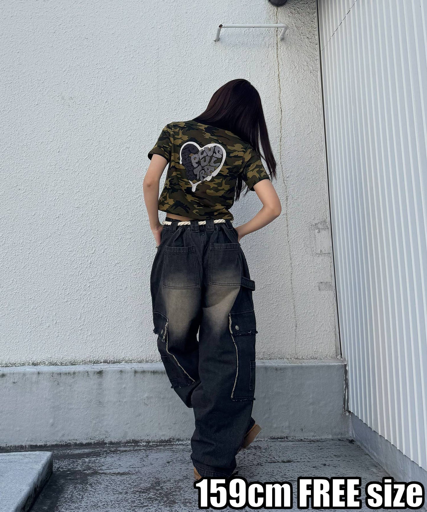 ハートサガラ刺繍半袖Tee