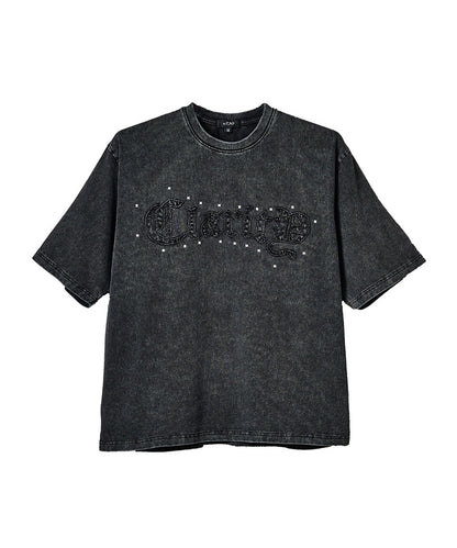 アップリケ半袖Tシャツ