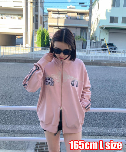 カットスエード　ジャガードライントラックジャケット
