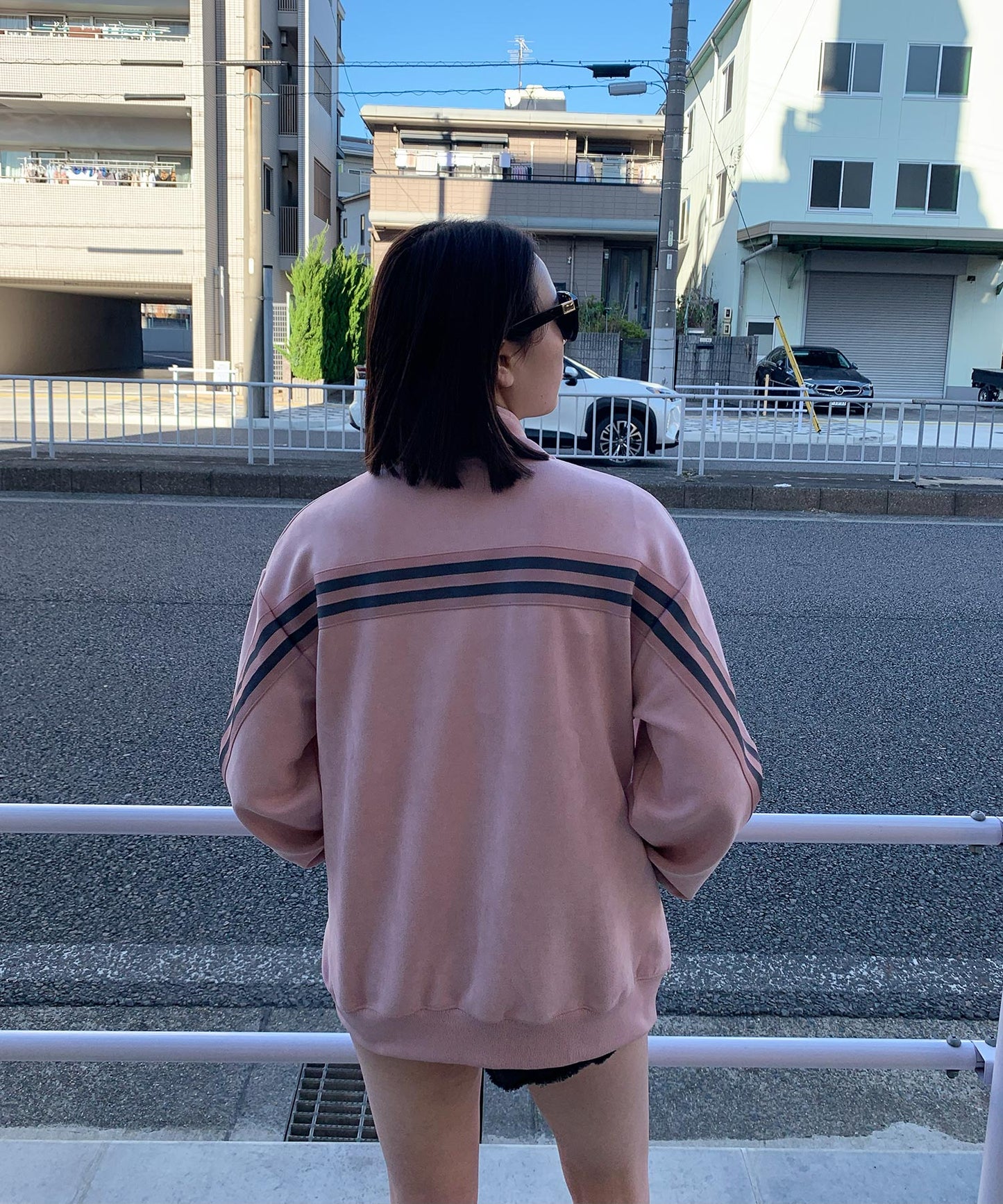 カットスエード　ジャガードライントラックジャケット