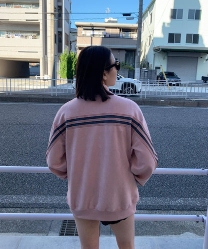 カットスエード　ジャガードライントラックジャケット