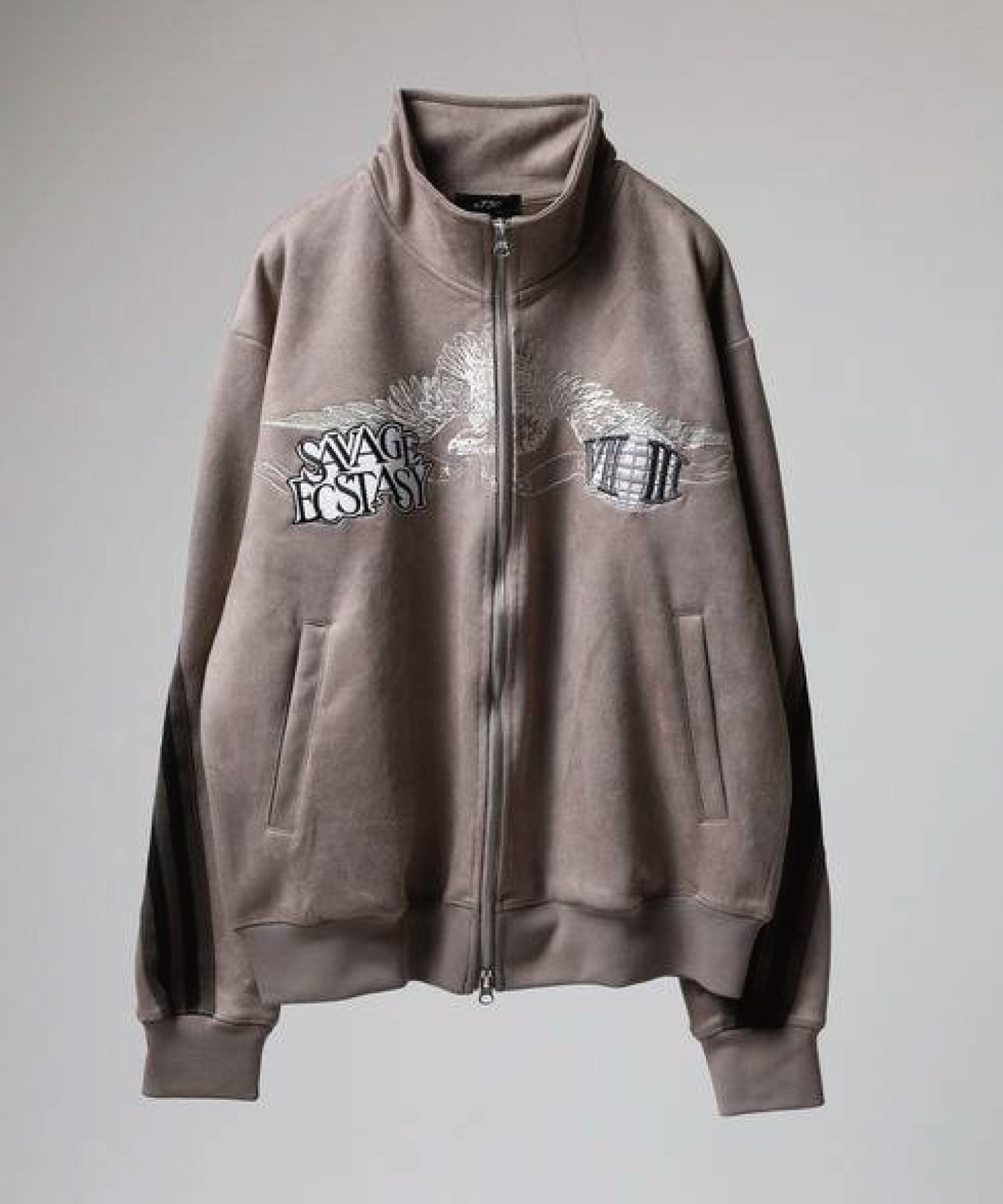 カットスエード　ジャガードライントラックジャケット