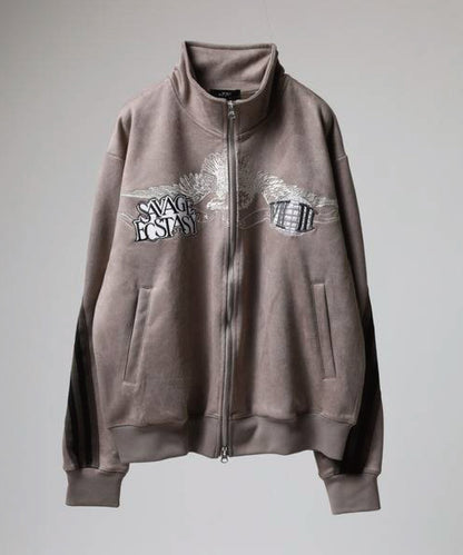 カットスエード　ジャガードライントラックジャケット