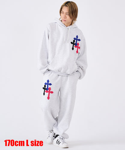 極太糸クロス刺繍セットアップ