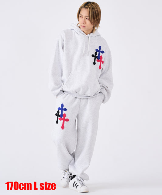 極太糸クロス刺繍セットアップ