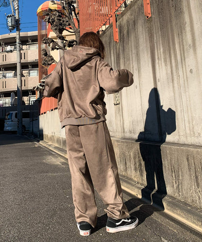 カットスエード　サガラ刺繍セットアップ