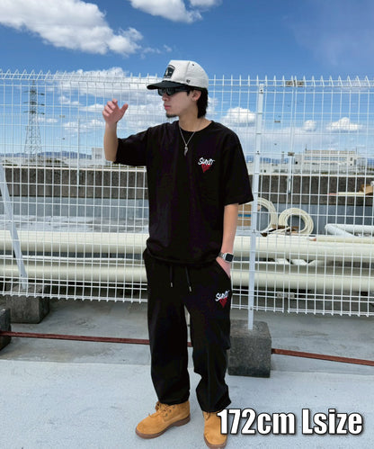 ハートワンポイントロゴ刺繍セットアップ