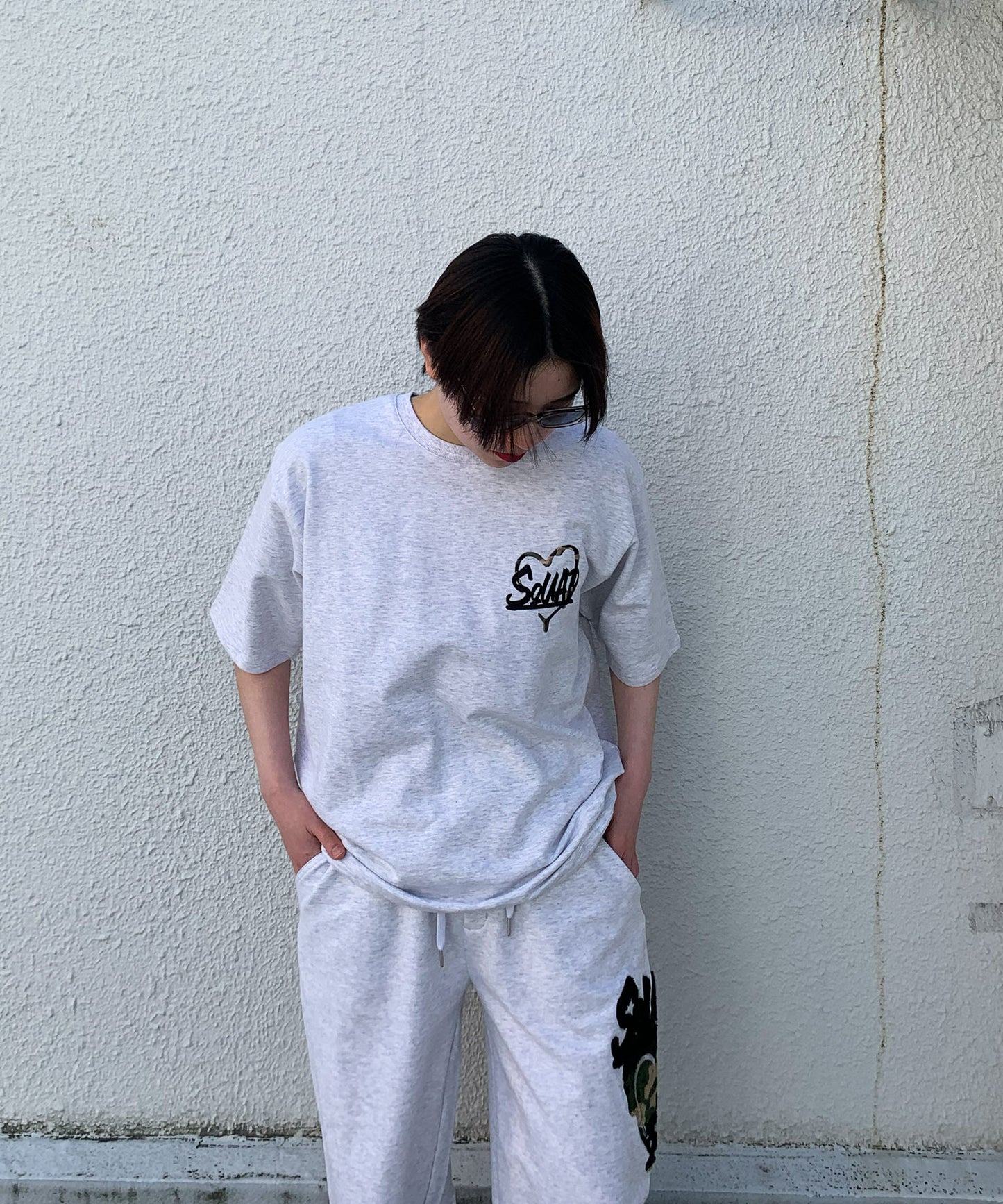 ハートサガラ刺繍半袖Tee