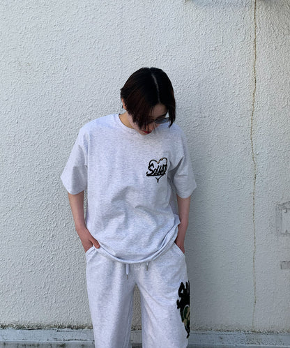 ハートサガラ刺繍半袖Tee