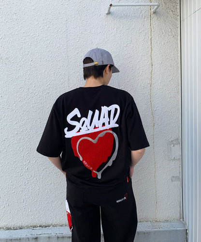 ハートサガラ刺繍半袖Tee